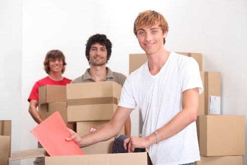 Professional movers assisting with a house move