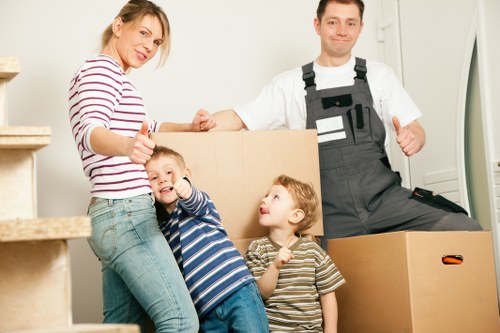 Professional Man and Van team unloading at a new home